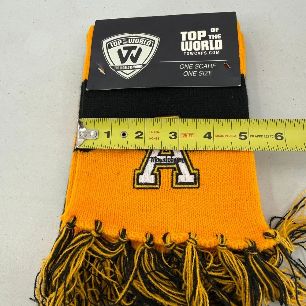 Top of the World Appalachian State Scarf Unisex OS Black Gold Mountaineers NCAA